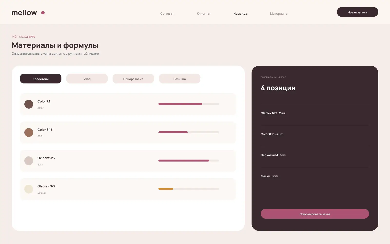 Salon Management — Customer profile 1