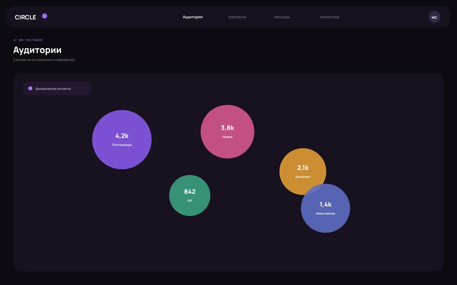 Концепт интерфейса: Customer Loyalty Platform