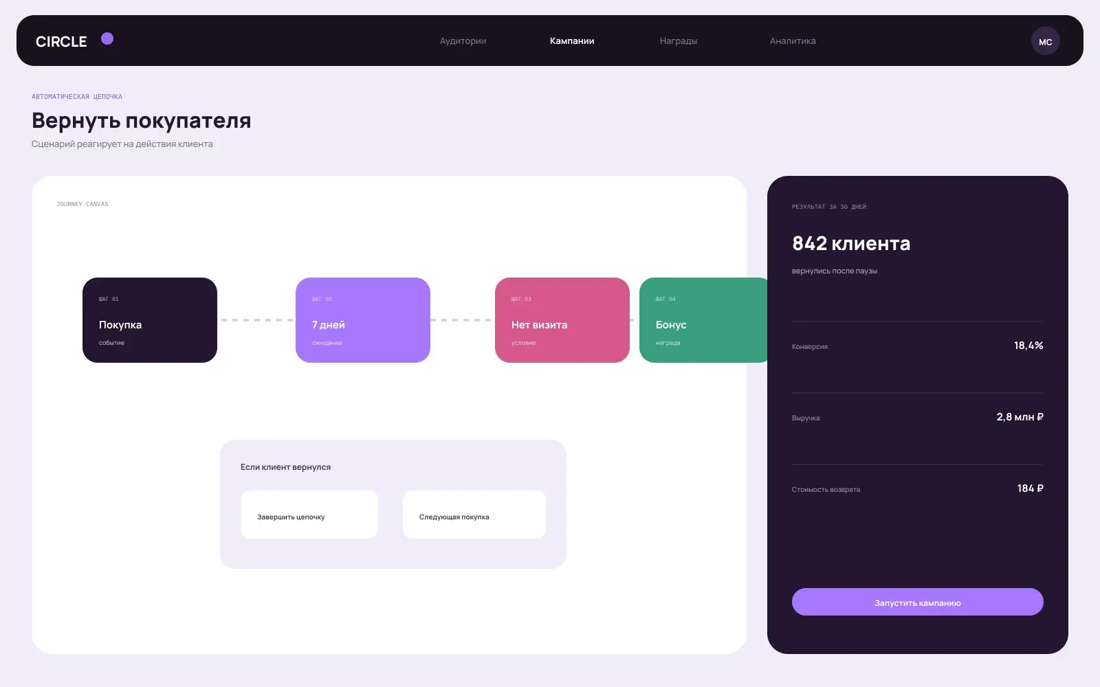 Customer Loyalty Platform — Customer card